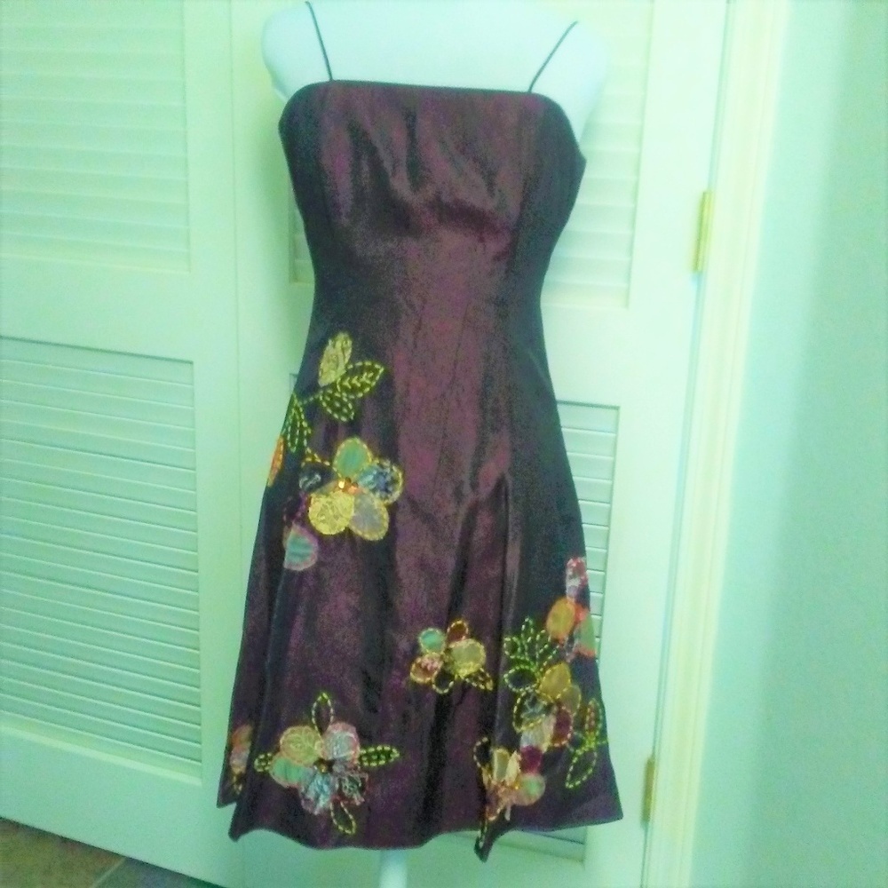 Laundry by Shelli‎ Segal Dress Strapless Embroidery Beading Boho Style Size 2